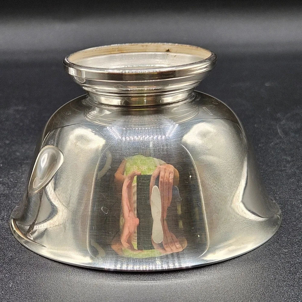 Vintage Silver Plated Footed Sugar Bowl with Pineapple Finial Lid Round Dish